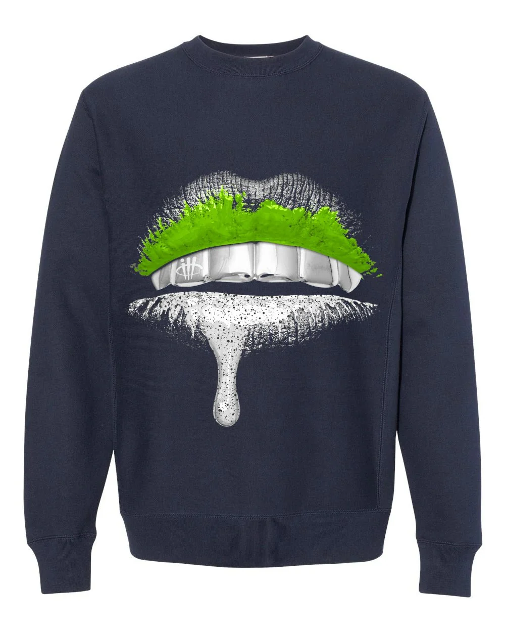 Hugo Covarrubias Molina’s Air Jordan 3 “Doernbecher”| ILLCURRENCY Navy Blue T-Shirt (Lips) - Image 4