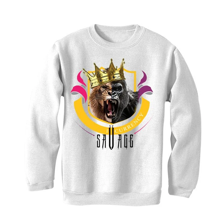 J Balvin x Air Jordan 3 Medellin Sunset - White T-Shirt (Savage King) - Image 4