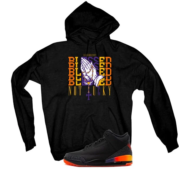 J Balvin x Air Jordan 3 Rio Black T-Shirt (Blessed not lucky) - Image 3