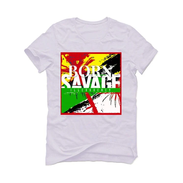 Jordan 13 Playoffs - White T-Shirt (Born Savage) - Image 2