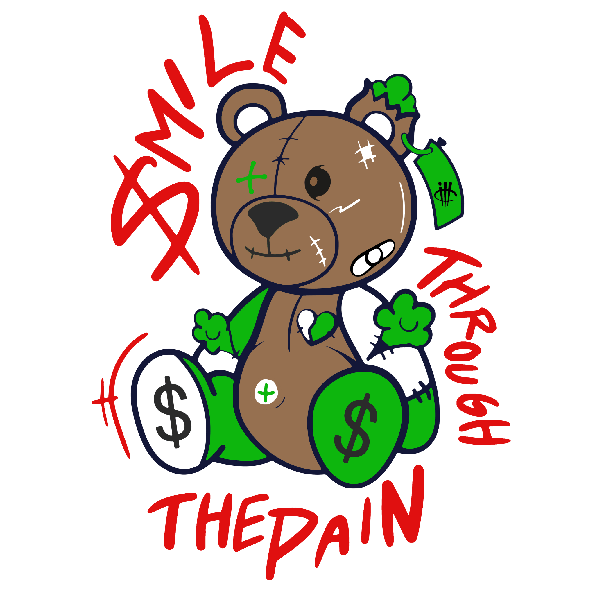 Jordan 13 Playoffs - White T-Shirt (SMILE THROUGH THE PAIN)