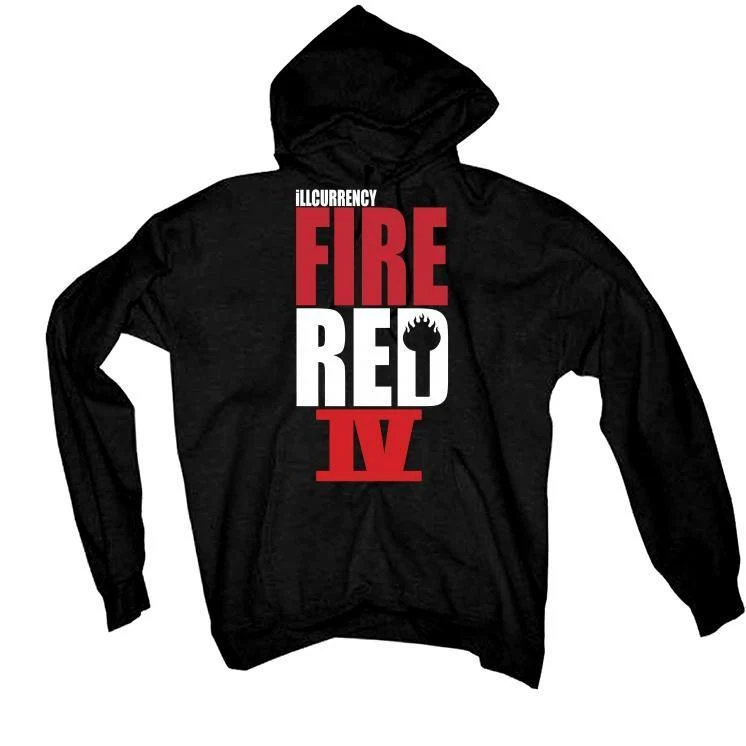 Jordan 4 Retro Fire Red (2020) Black T-Shirt (fire red) - Image 2