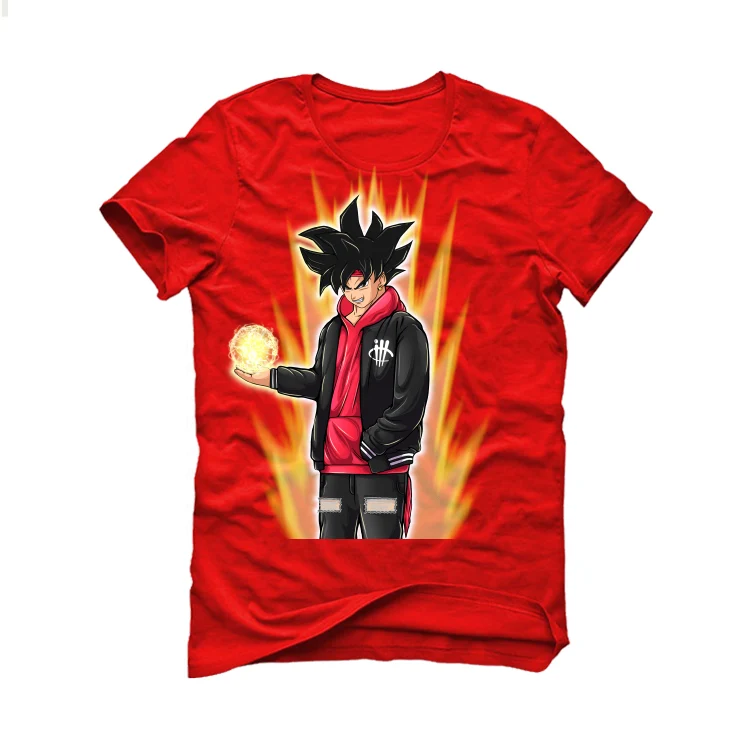 NBA x Nike Dunk Low EMB “Chicago” Red T-Shirt (Goku Power) - Image 2