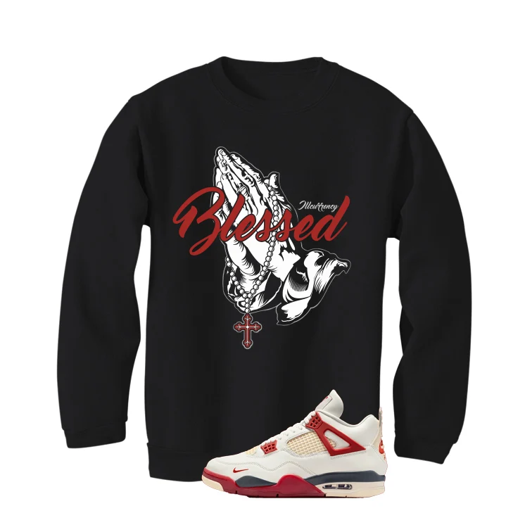 Nigel Sylvester x Air Jordan 4 Brick After Brick Matching T-Shirt, Sweatshirts, & Hoodies Black T-Shirt (Blessed)| illcurrency - Image 4