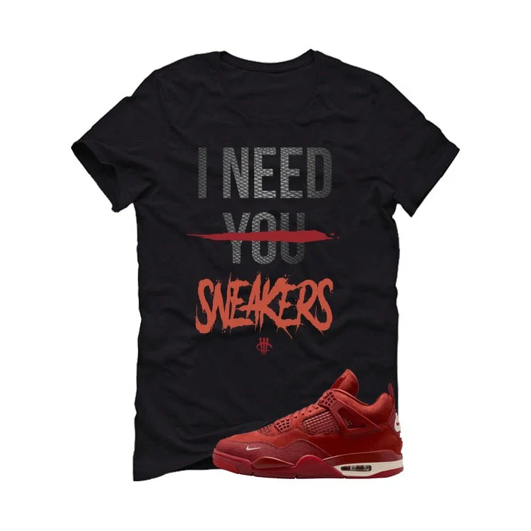 Nigel Sylvester x Air Jordan 4 Brick by Brick Black T-Shirt (I Need You Sneakers)| illcurrency - Image 2