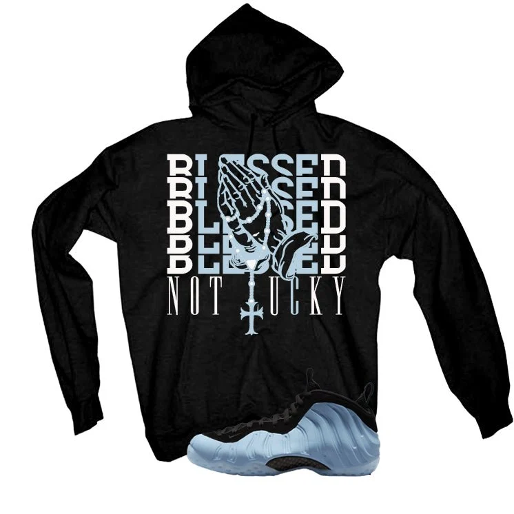 Nike Air Foamposite One Psychic Blue Black T-Shirt (Blessed not lucky)| illcurrency - Image 3