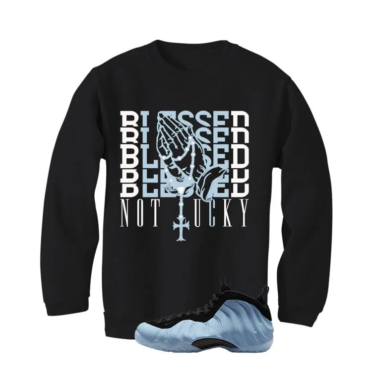 Nike Air Foamposite One Psychic Blue Black T-Shirt (Blessed not lucky)| illcurrency - Image 4