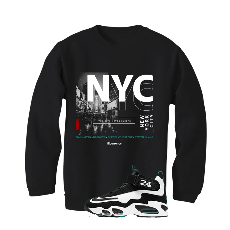 Nike Air Griffey Max 1 Freshwater Matching T-Shirt, Sweatshirts, & Hoodies Black T-Shirt (City Never Sleeps)| illcurrency - Image 4