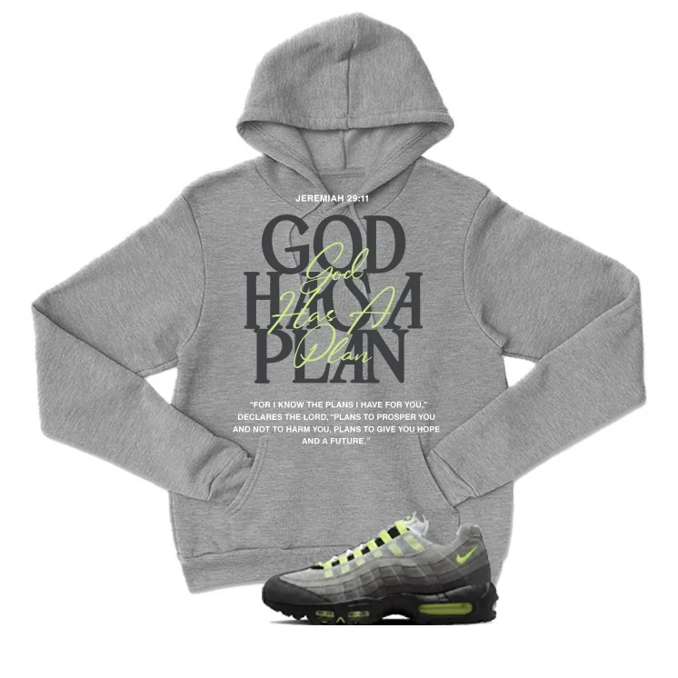 Nike Air Max 95 Neon Matching T-Shirt, Sweatshirts, & Hoodies Grey T-Shirt (God Has A Plan)| illcurrency - Image 3