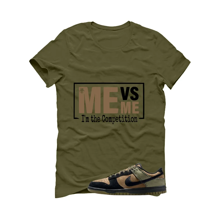 Nike Dunk Low Frankenstein Matching T-Shirt, Sweatshirts & Hoodies Military Green T-Shirt (Me vs Me)| illcurrency - Image 2