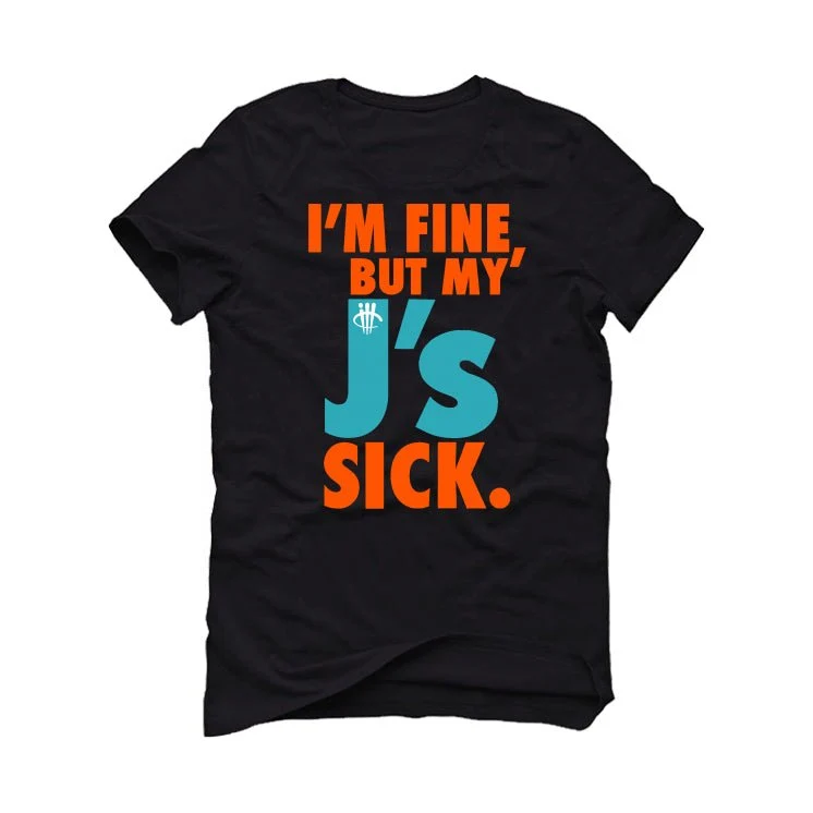Nike Dunk Low “Miami Dolphins” | illcurrency Black T-Shirt (j's are sick) - Image 2