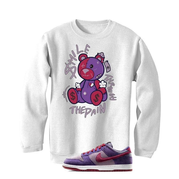 Nike Dunk Low “Plum” | illcurrency White T-Shirt (SMILE THROUGH THE PAIN) - Image 4