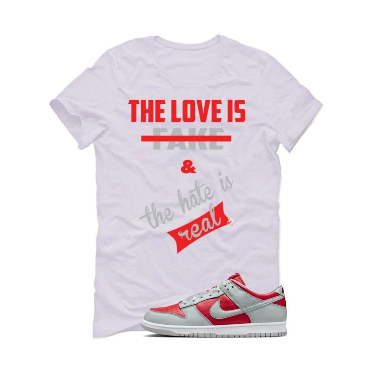 Nike Dunk Low Ultraman | illcurrency White T-Shirt (Love is Fake) - Image 2