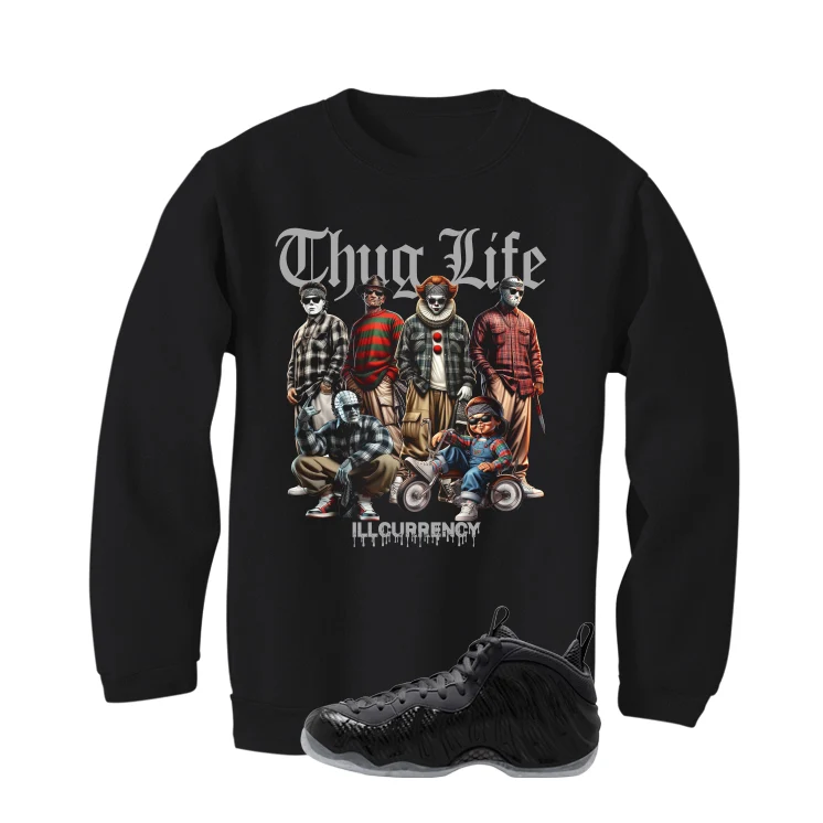 NIKE FOAMPOSITE ONE CARBON FIBER Matching T-Shirt, Sweatshirts & Hoodies Black T-Shirt (Thug Life Halloween)| illcurrency - Image 4