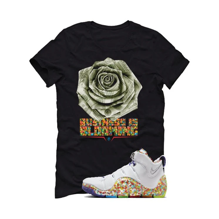 Nike LeBron 4 "Fruity Pebbles" | illcurrency Black T-Shirt (Business is Blooming) - Image 2