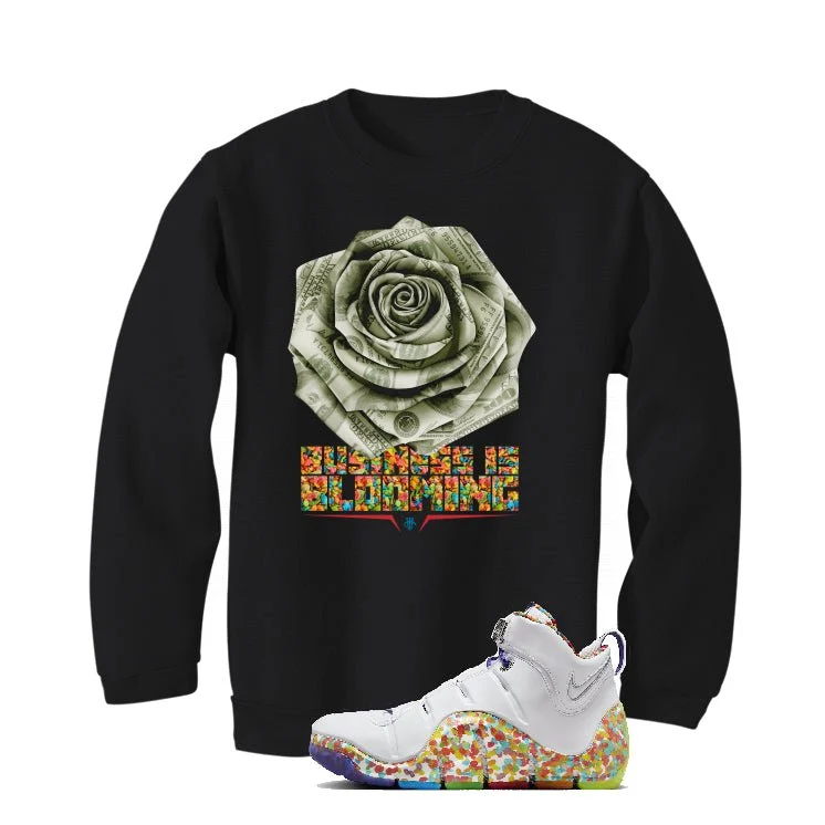 Nike LeBron 4 "Fruity Pebbles" | illcurrency Black T-Shirt (Business is Blooming) - Image 4