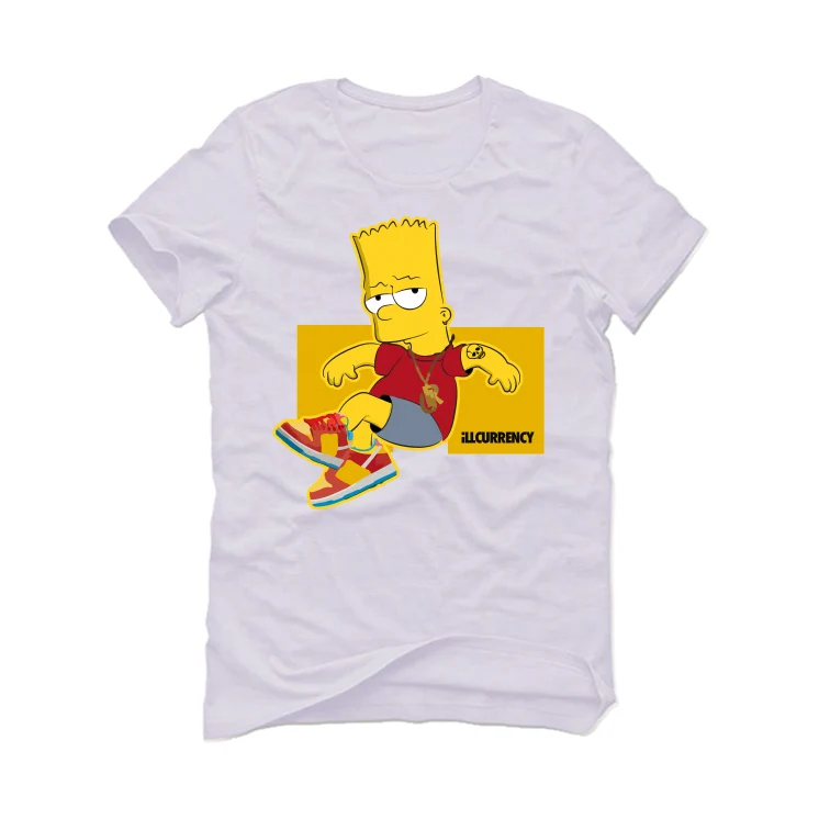 NIKE SB DUNK LOWS (Bart Simpson) | ILLCURRENCY White T-Shirt (COOLING) - Image 2