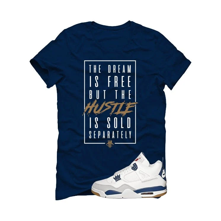 Nike SB x Air Jordan 4 Navy Navy Blue T-Shirt (Dream is Free)| illcurrency - Image 2