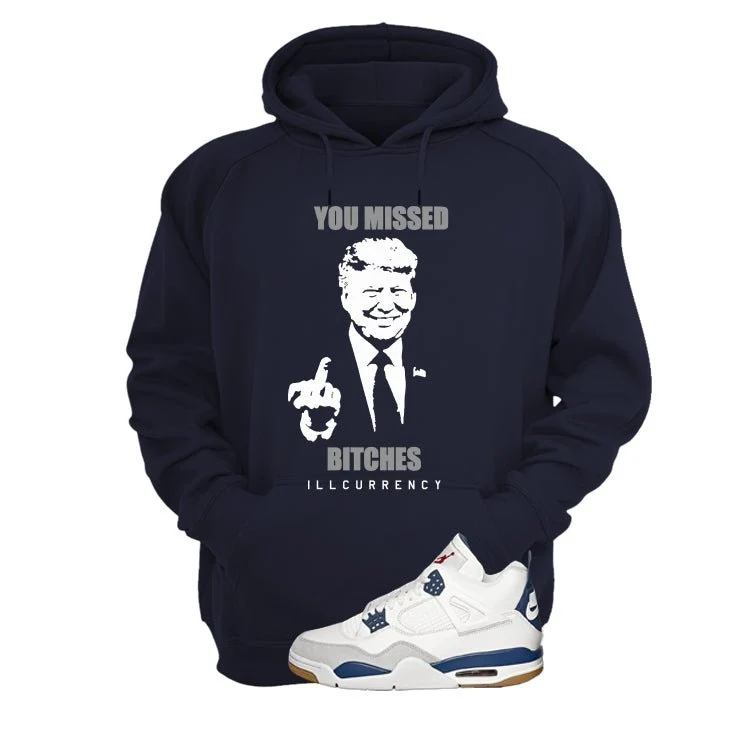 Nike SB x Air Jordan 4 Navy Navy Blue T-Shirt (Trump you missed)| illcurrency - Image 3