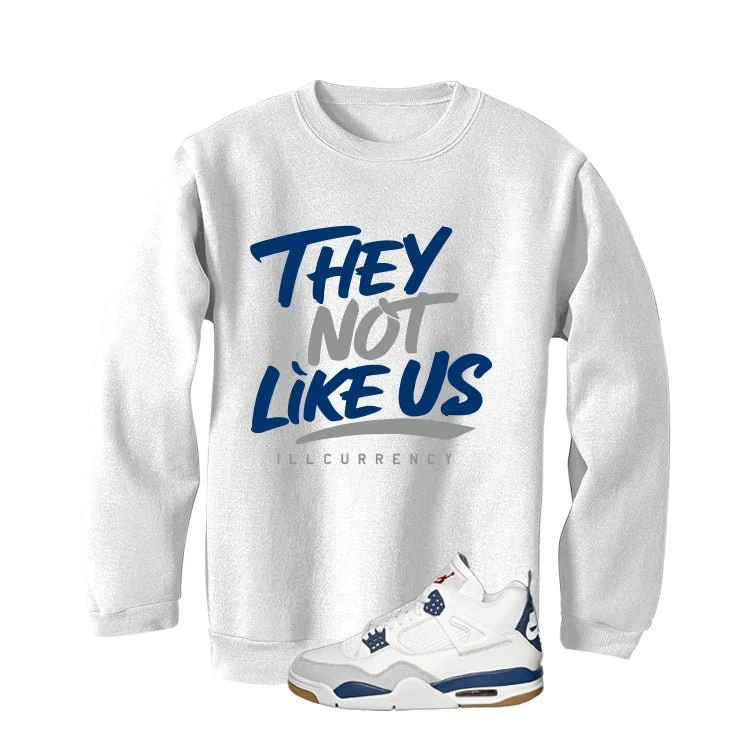Nike SB x Air Jordan 4 Navy White T-Shirt (They not like us)| illcurrency - Image 4