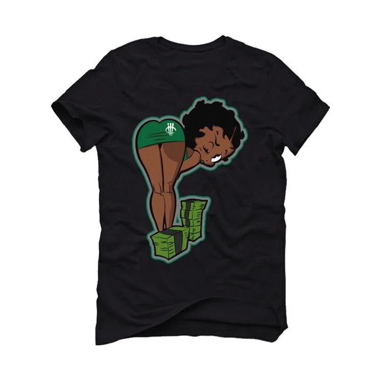 Nike SB x Air Jordan 4 “Pine Green” | illcurrency Black T-Shirt (BOO) - Image 2