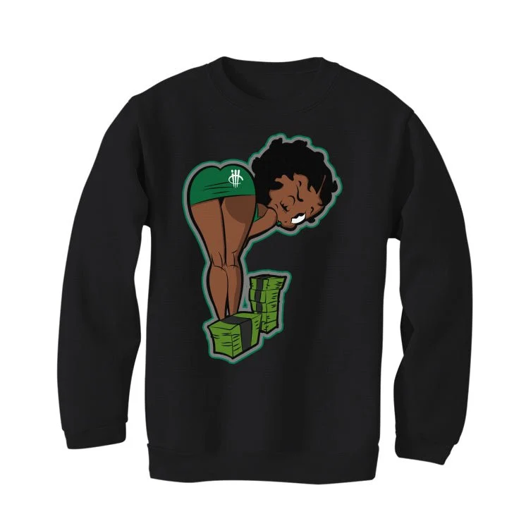 Nike SB x Air Jordan 4 “Pine Green” | illcurrency Black T-Shirt (BOO) - Image 4