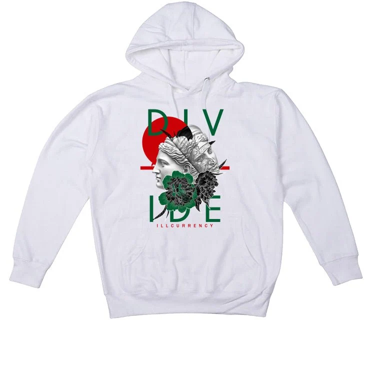 Nike SB x Air Jordan 4 “Pine Green” | illcurrency White T-Shirt (Divide) - Image 3