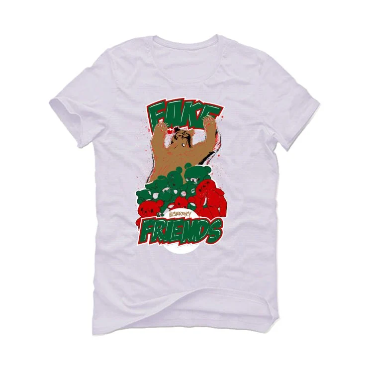 Nike SB x Air Jordan 4 “Pine Green” | illcurrency White T-Shirt (Fake Friends) - Image 2