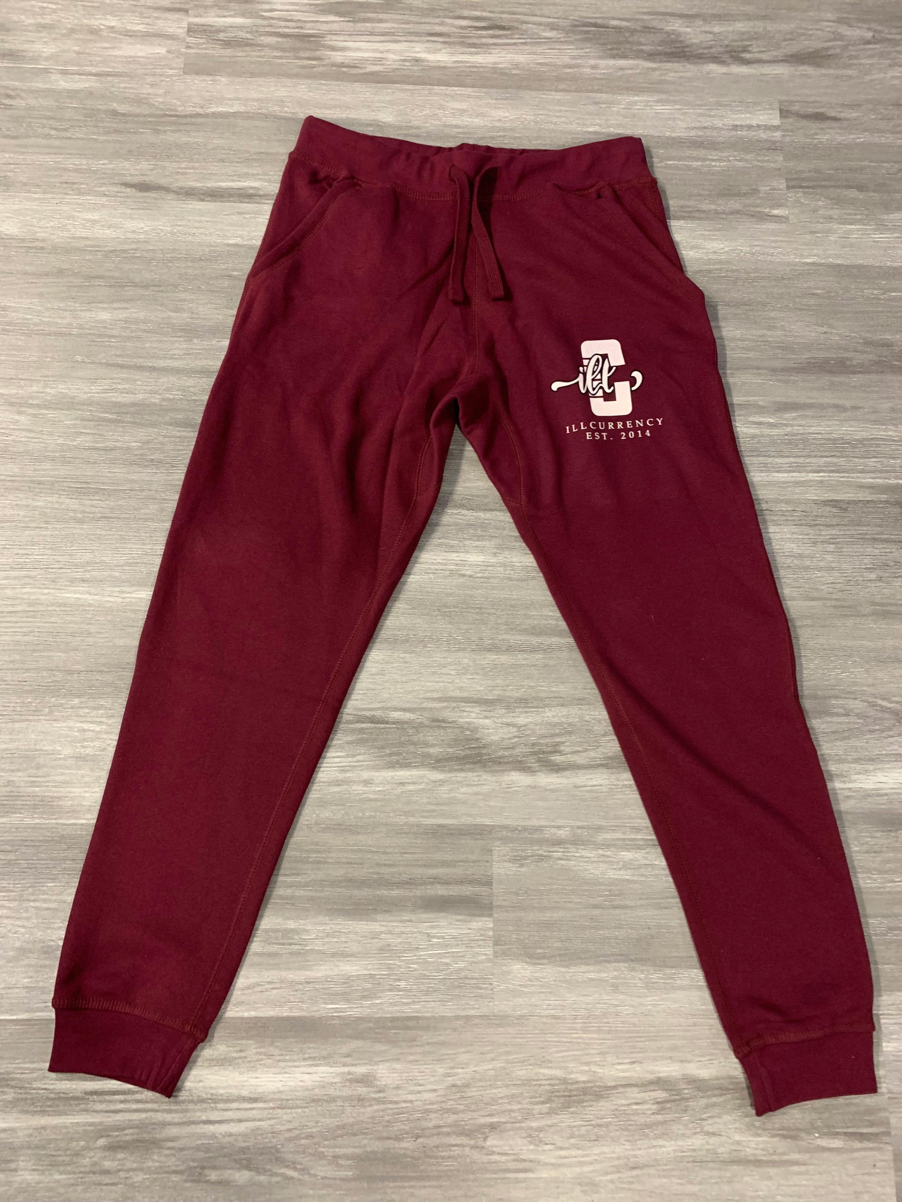 Official illCurrency Sportswear Full Zip Hoodie/Sweatpants Outfit Burgundy - Image 3