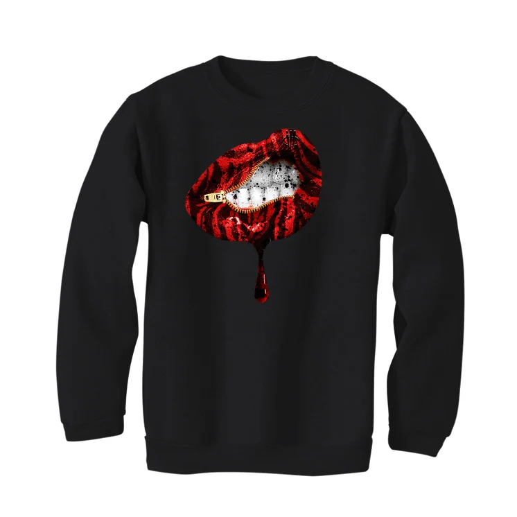 Supreme x Nike SB Dunk High “Navy/Red” Black T-Shirt (LIPS UNSEALED) - Image 4