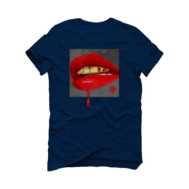 Supreme x Nike SB Dunk High “Navy/Red” Navy Blue T-Shirt (LIPSTICK) - Image 2