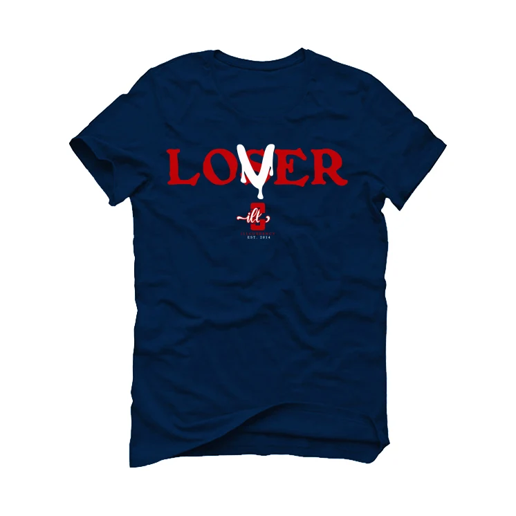 The Air Jordan 1 Mid SE  "USA" | illCurrency Navy Blue T-Shirt (Loser) - Image 2