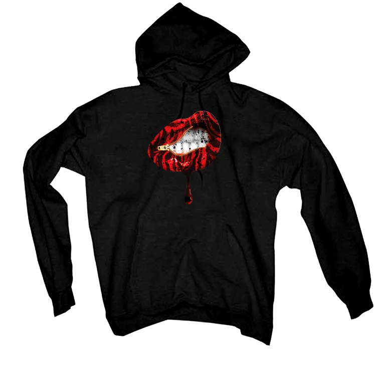 The Air Jordan 6 “Red Oreo” | ILLCURRENCY Black T-Shirt (LIPS UNSEALED) - Image 2
