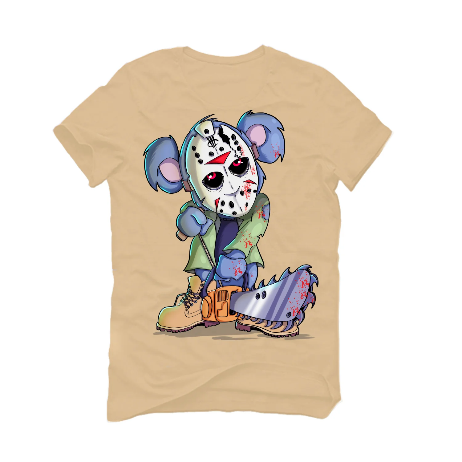 Timberland Tan T-Shirt (Teddy Chainsaw) - Image 2