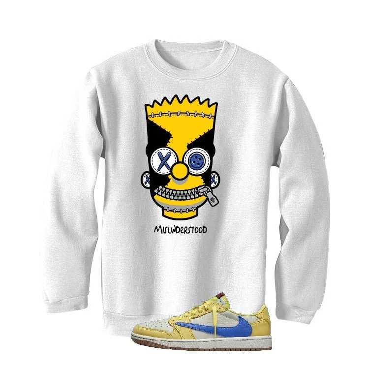 Travis Scott x Air Jordan 1 Low OG “Canary” | illcurrency White T-Shirt (MISUNDERSTOOD) - Image 4
