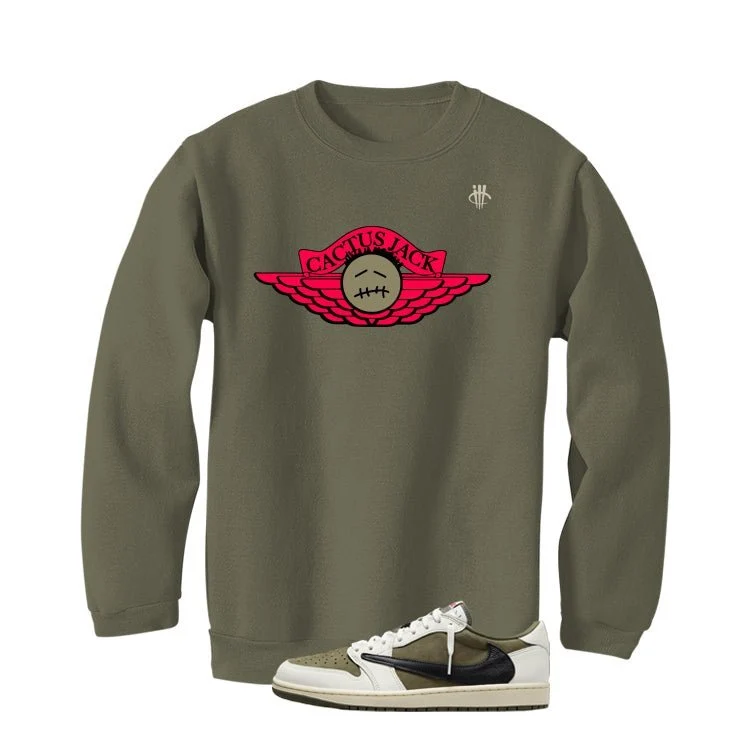 Travis Scott x Air Jordan 1 Low OG | illcurrency Military Green T-Shirt (Cactus Jack) - Image 4