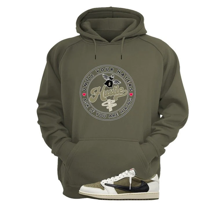 Travis Scott x Air Jordan 1 Low OG | illcurrency Military Green T-Shirt (Haters Catch Up) - Image 3