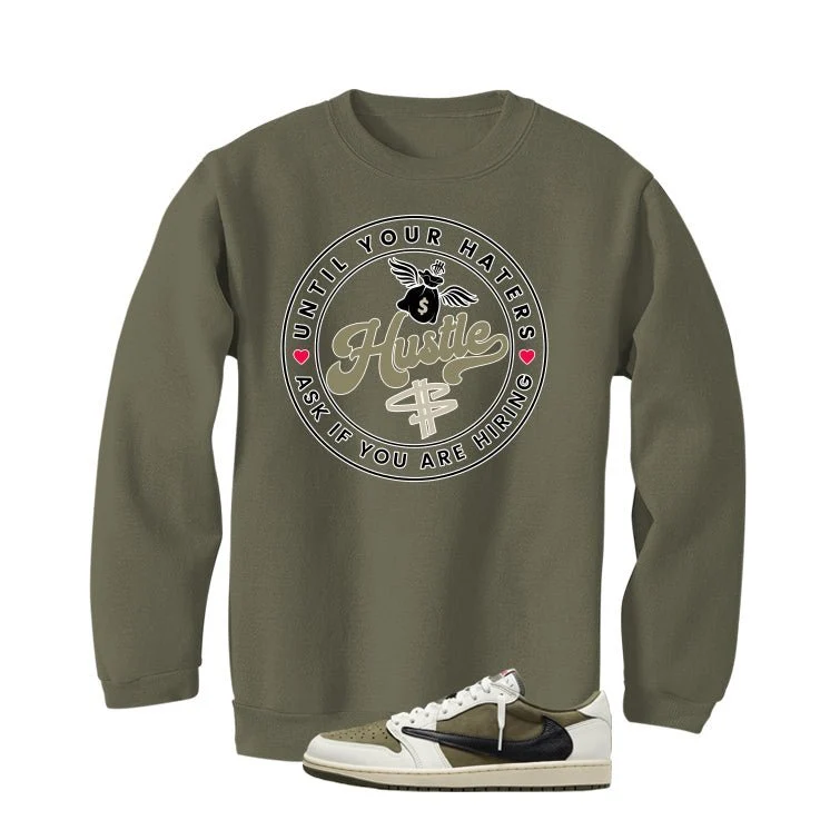 Travis Scott x Air Jordan 1 Low OG | illcurrency Military Green T-Shirt (Haters Catch Up) - Image 4