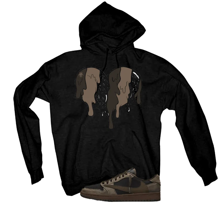 Travis Scott x Air Jordan 1 Low OG Velvet Brown Black T-Shirt (Heart)| illcurrency - Image 3